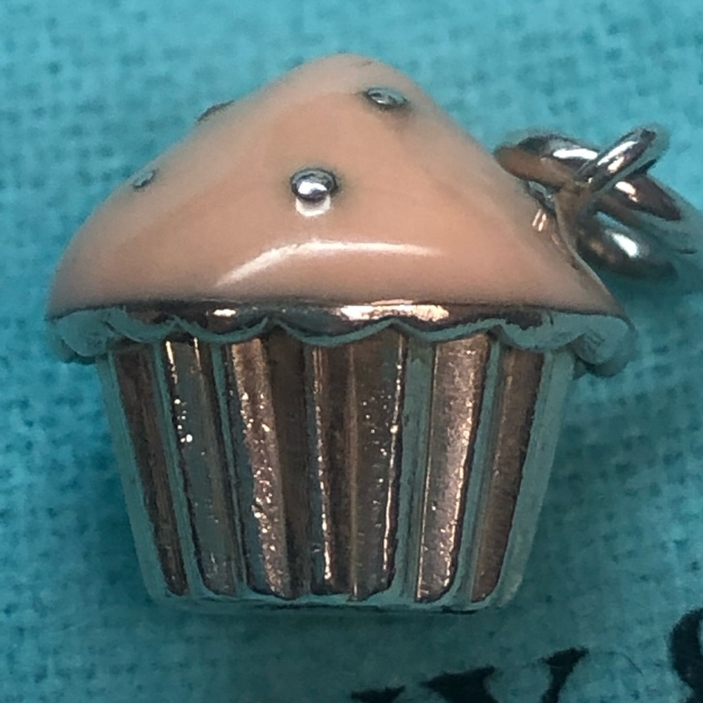 Tiffany & Co. Silver and Cream Cupcake Charm